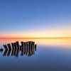 Noch stehen geblieben - Sonnenuntergang IJsselmeer von Bas Meelker