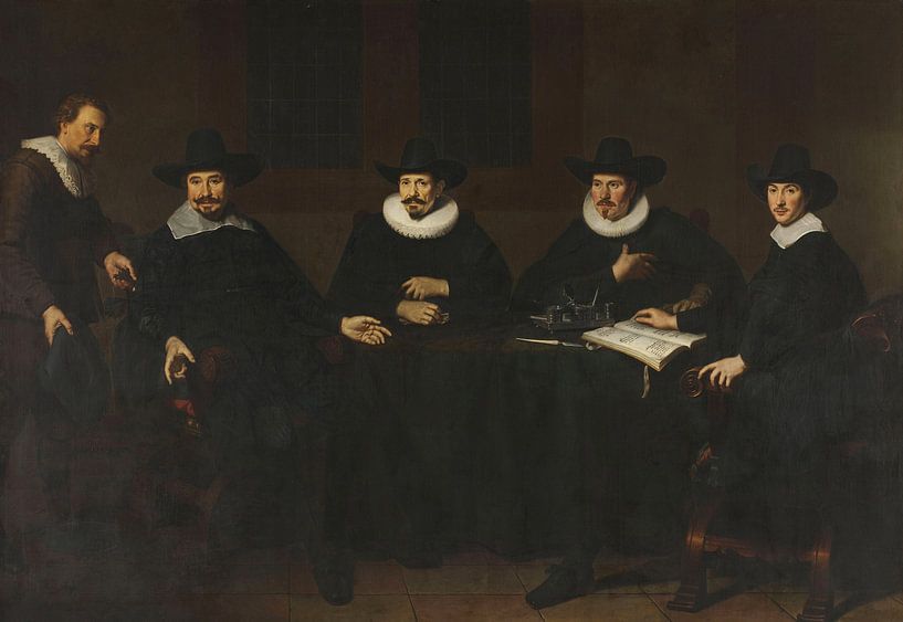 The principal members of the Saainering in Amsterdam, 1643, Dirck Dircksz. van Santvoort by Masterful Masters