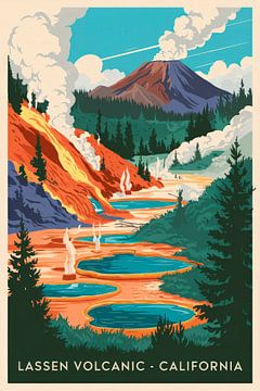 Vulkanisch Lassen - Californië van Poster Art Shop