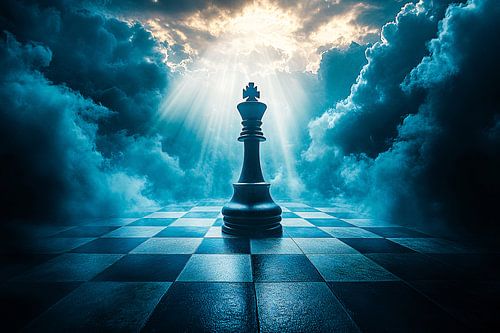 Puissante pièce d'échecs et nuages