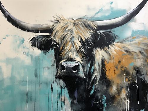 Scottish Highlander marron aqua