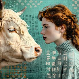 Highlander écossais et femme rousse sur Emiel de Lange