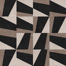 Textil-Leinen neutrale geometrische minimalistische Kunst in erdigen Farben IV von Dina Dankers