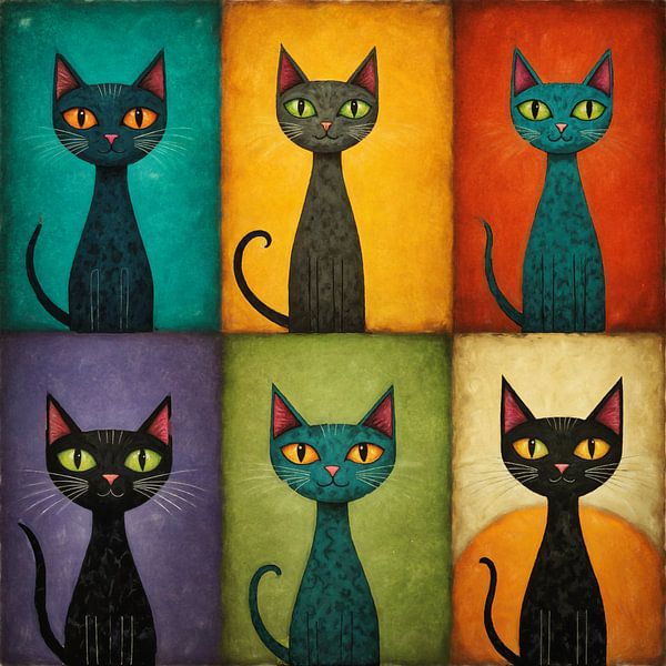 Katzen in der Pop Art von Arjen Roos