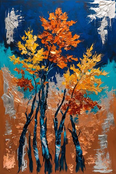 Bunte abstrakte Herbstlandschaft von Art & Soul Creations