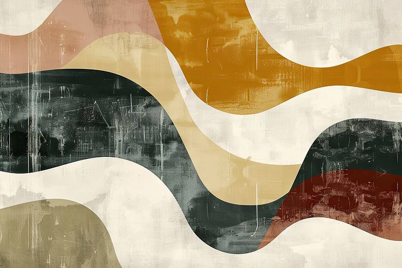 Fließende Formen - Zeitgenössische Abstrakte Kunst von Poster Art Shop