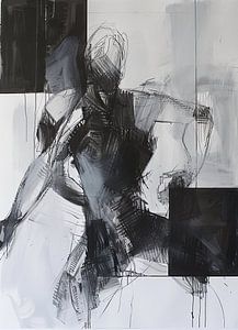 Abstrakte Figur | Abstrakte Bewegung in Grau