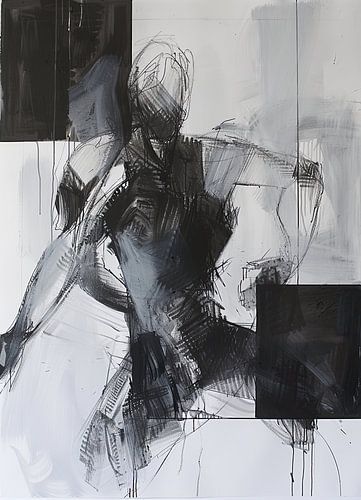 Abstrakte Figur | Abstrakte Bewegung in Grau