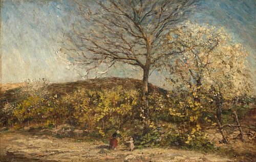 Landschaft mit blühendem Obstgarten, Adolphe Joseph Thomas Monticelli
