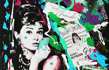 Audrey Hepburn "Telefon" von Kathleen Artist Fine Art