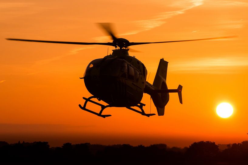 EC.135 Trauma helicopter during sunset by Jimmy van Drunen