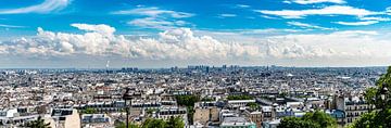 Panorama vanaf Montmartre over de daken van Parijs Frankrijk van Dieter Walther