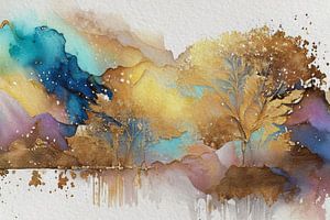 Herbstlandschaft. Serie: Herbst in Goldfarben -1