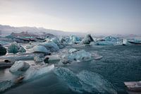 Floating ice floes in Iceland
