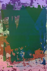 Modern abstract neon and pastels gradient art in green, purple, pink and brown by Dina Dankers