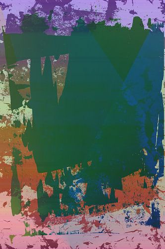 Moderne abstracte neon en pastel verloop kunst in groen, paars, roze en bruin