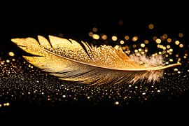 Plume d'or avec paillettes sur Imperial Art House