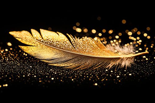 Gouden veer met sprankels