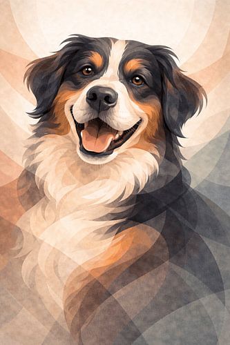 Bernese Mountain Dog Abstract Art