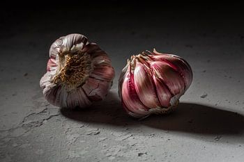 two bulbs of garlic