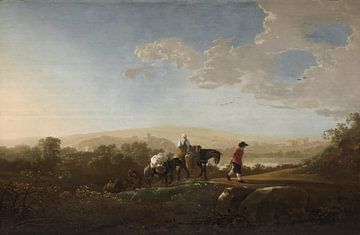 Reizigers in Hilly Countryside, Aelbert Cuyp