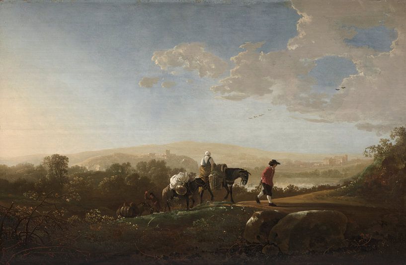 Travelers in Hilly Countryside, Aelbert Cuyp by Masterful Masters
