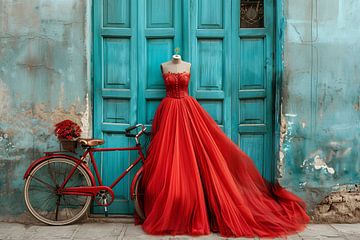 rotes Kleid von Egon Zitter