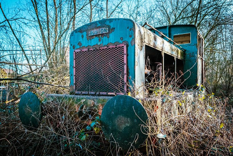 Blick auf eine verlassene, verwitterte Diesellokomotive von Wouter Pinkhof