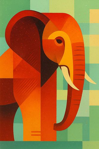 Olifant geometrische illustratie.