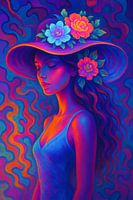 Femme au chapeau fleuri