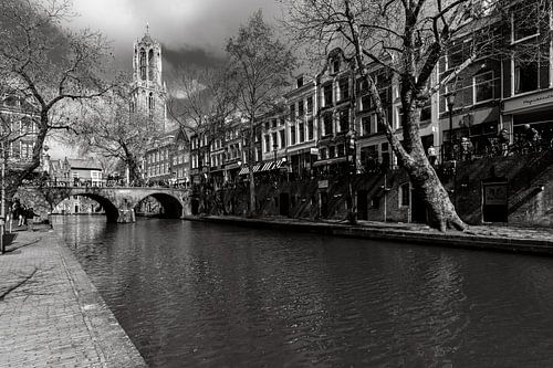 Utrecht Cathedral as seen from the quay on Oodegracht near the Gaardbrug (lying down) by André Blom Fotografie Utrecht