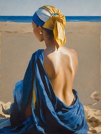 Girl with a Pearl Earring - Reborn by the Sea by Jolique Arte