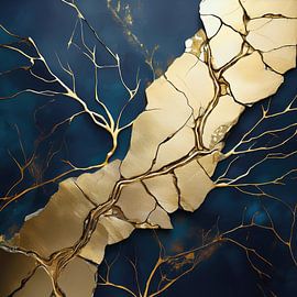 Abstrakte Kunst im japanischen Kintsugi-Stil