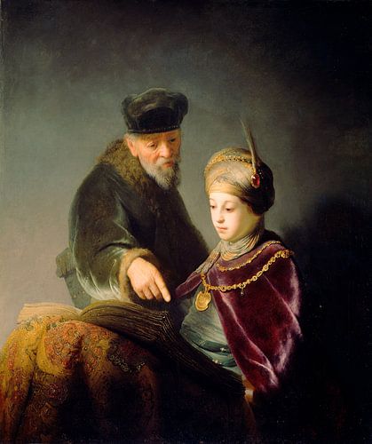 Een jonge leerling en zijn leraar, Rembrandt