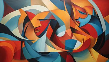 Hidden faces abstract panorama by TheXclusive Art