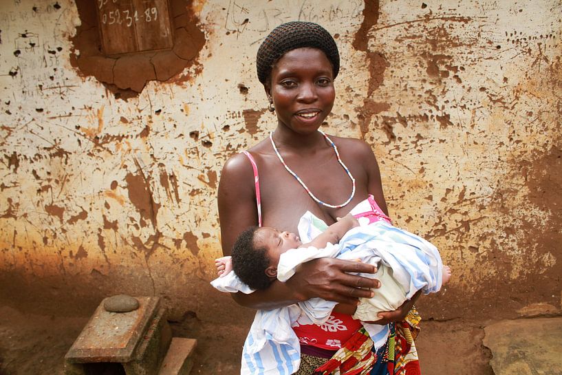 Mother and child by Aristide Koudaya