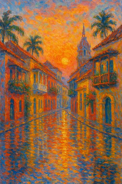 Serene zonsondergang in Cartagena - De Caraïben in goud en koraal van Travel Shop