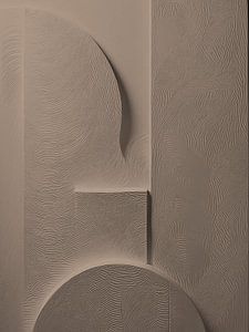 Abstrakter Minimalismus - Organische Formen in warmem Taupe
