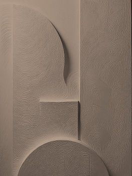 Abstract Minimalisme - Organische vormen in Warm Taupe