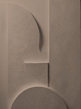 Minimalisme abstrait - Formes organiques en taupe chaud