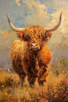 Velvet Look - Portrait of a Highland Beef - Scottish Highlander by Eva Lee