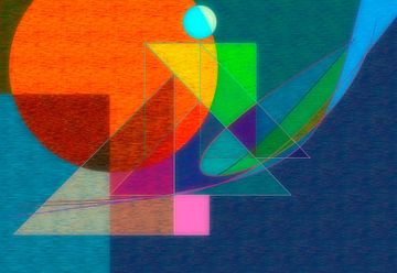 Modern abstract met geometrische vormen van Corinne Welp