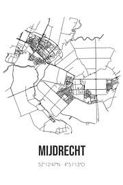 Mijdrecht (Utrecht) | Landkaart | Zwart-wit van Stad & Wand