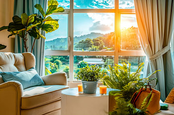 Sichtfenster auf eine schöne Landschaft