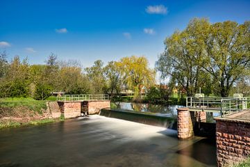 A view of a river with weir near Sangerhausen by Andreas Völkel
