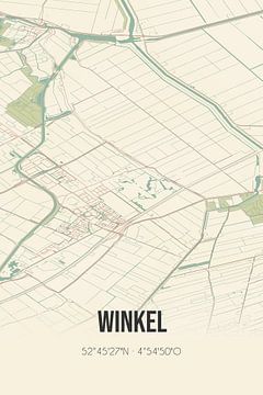 Vintage map of Winkel (North Holland) by Rezona