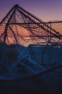 altes Fischernetz am Morgen