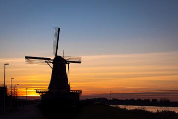 Sonnenuntergang Mühle Streefkerk von Zwoele Plaatjes