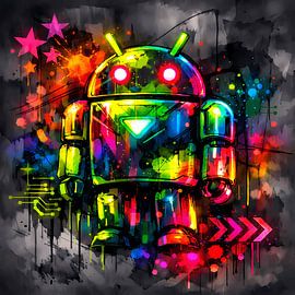 Neon Android Pulse – Tech Glow Energy van ButterflyPix