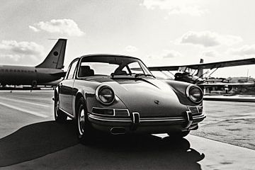 Porsche 9110 Tijdloze mijmering op de landingsbaan van Jan Keteleer (JanKé): Een reis voorbij het canvas